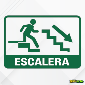 Cartel "ESCALERA" Adhesivo 29x20 cm con Transfer