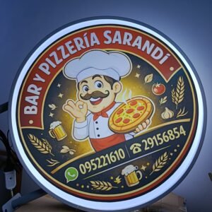 Cartel LED Circular Doble Cara 50cm Personalizado – Máxima Visibilidad