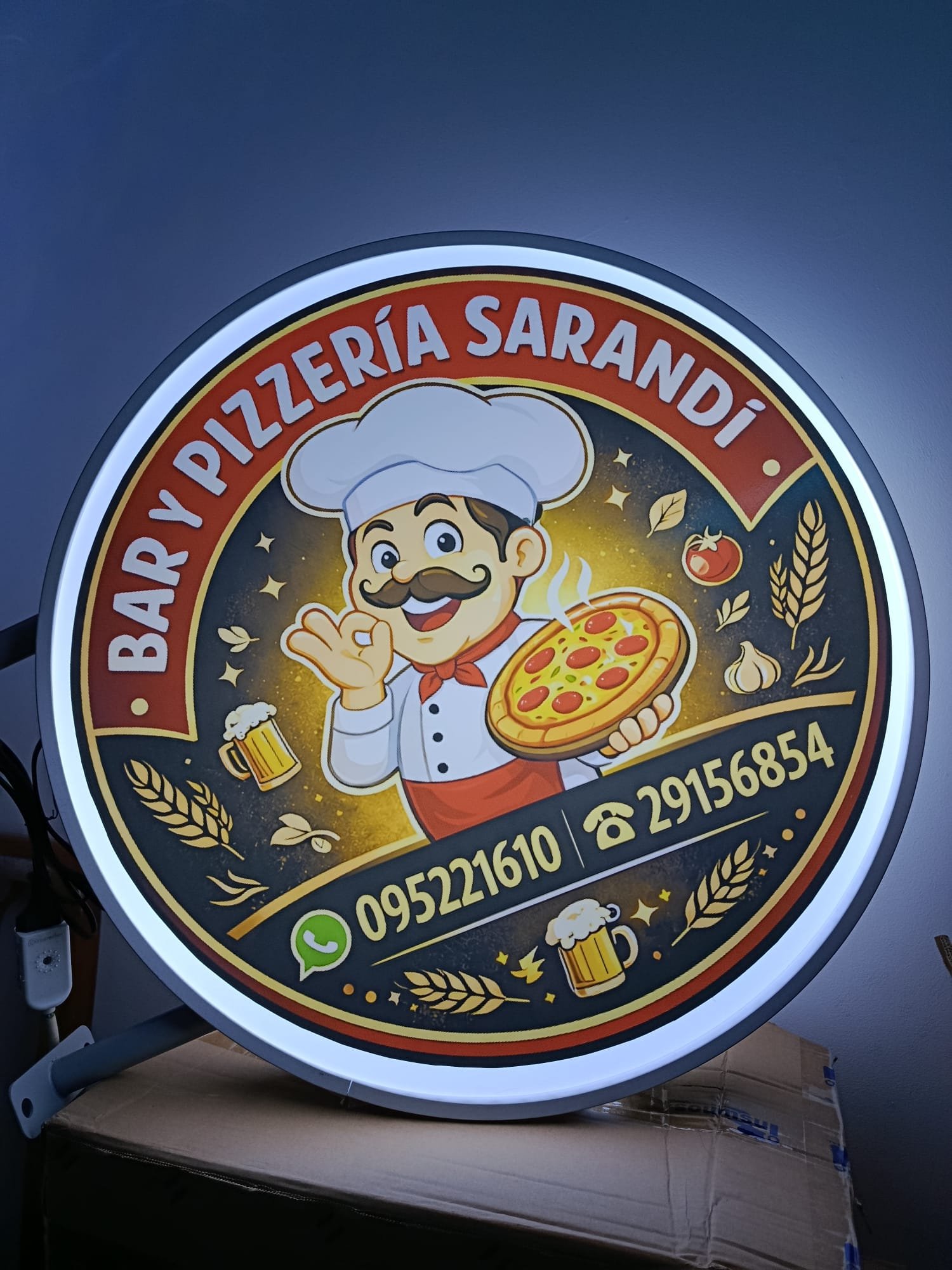 Cartel LED Circular Doble Cara 50cm Personalizado – Máxima Visibilidad