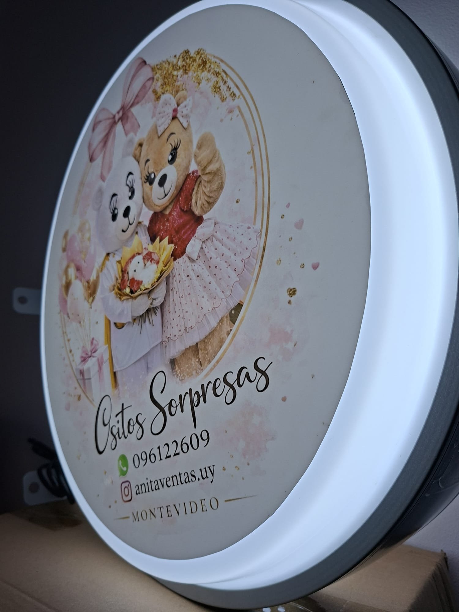 Cartel LED Circular Doble Cara 70cm Personalizado – Máxima Visibilidad - Imagen 3