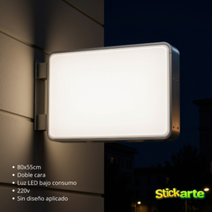 Cartel LED rectangular doble faz 80x55