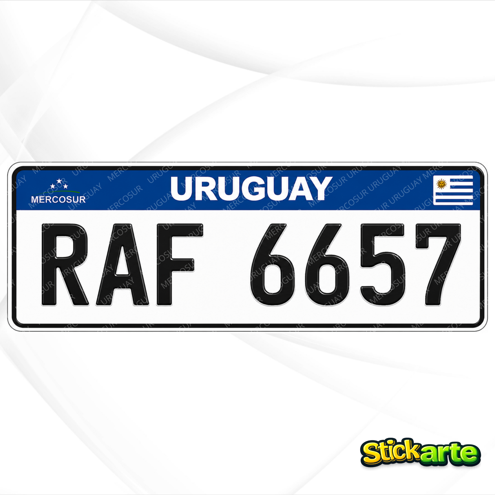 Patente adhesiva personalizada en vinilo de 40 × 13 cm