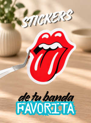 50 stickers de bandas personalizados de 6 cm